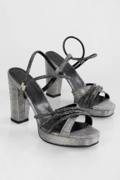 SOLMAZ ZAİDA PLATİN SİMLİ TAŞLI PLATFORM AYAKKABI thumbnail 3