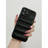 Apple İphone 12 PRO Uyumlu Puffer Silikon Kılıf Kamera Koruma Lens Korumalı Parlak Telefon Kılıfı SİYAH - 3