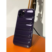 Apple İphone 13  Uyumlu Puffer Silikon Kılıf Kamera Koruma Lens Korumalı Parlak Telefon Kılıfı DERİN MOR - 1