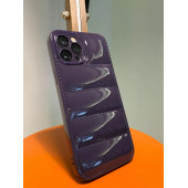 Apple İphone 13  Uyumlu Puffer Silikon Kılıf Kamera Koruma Lens Korumalı Parlak Telefon Kılıfı DERİN MOR - 2