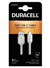 Duracell 1m USB-A to USB-C Şarj Kablosu - Beyaz - 1