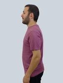 Erkek Sport Sıfır Yaka Mürdüm Tişört - 2