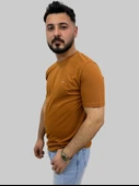 Erkek Sport Sıfır Yaka Tarçın Tişört - 3