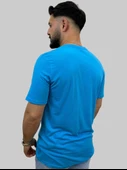 Erkek Sport Sıfır Yaka Turkuaz Tişört - 6