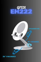 Qpen EH222 360° Ayarlanabilir Katlanabilir Masaüstü Telefon Tutucu thumbnail 10