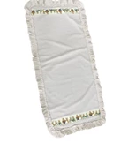 Keten, Bohem, Fırfırlı, Vintage, 4 Adet Amerikan Servis ve Fırfırlı Runner Tavşan Set thumbnail 3