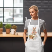Bahçıvan Tavşan Temalı Önlük Çok Amaçlı Kullanıma Uygun Önlük - Farm House Rabbit Apron - 1