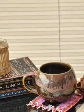 Artistik Gri-Kahve Rengi Tombul Koskocaman Kupa thumbnail 1