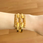 FerizZ Altın Kaplama Dorikalı Kadın Kaburga Kelepçe KB-126 thumbnail 4