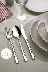 Nehir fiesta çatal kaşık bıçak takımı seti - 72 prç.kaşık seti sade - 1