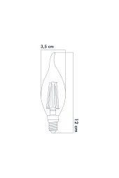 Dekoratif Kıvrık Buji Mum Avize Ampulü 6W E14 6500K Beyaz Işık ERD-94 - 2