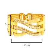 Kaburga Bilezik 22 Ayar Altın Kaplama Hasır Kelepçe BLZ-538 thumbnail 5