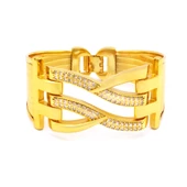 Kaburga Bilezik 22 Ayar Altın Kaplama Hasır Kelepçe BLZ-538 thumbnail 2