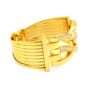 Kaburga Bilezik 22 Ayar Altın Kaplama Hasır Kelepçe BLZ-538 thumbnail 7