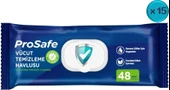Prosafe Hasta Vücut Temizleme Islak Mendil Havlu 48 Yaprak XL (15 Li Set) Plastik Kapak - 1