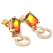 Altın Kaplama Küpe Renkli Zirkon Taşlı Sallantılı Küpe UNK-646 thumbnail 5