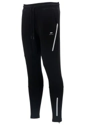 Erkek Standart Fit Lastikli Çizgi Detaylı Siyah Eşofman Altı - 1