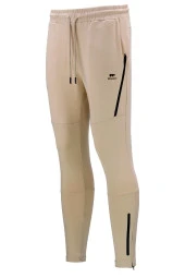 Erkek Standart Fit Lastikli Çizgi Detaylı Bej Eşofman Altı - 1