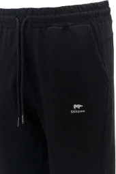 Erkek Esnek Lastikli Rahat Siyah Eşofman Altı - 4