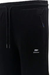 Erkek Düz Paça Standart Fit Lastikli Siyah Eşofman Altı - 4