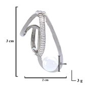 Paslanamaz Çelik Küpe İnci Taşlı Çelik Ear Cuff UNK-682 - 3