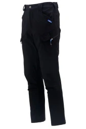 Erkek Fit Şık Cepli Taktik Siyah Pantolon - 1