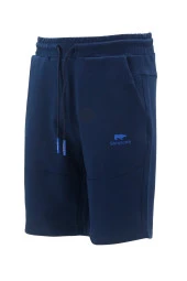 Erkek Likralı Esnek Lastikli Lacivert Şort - 1