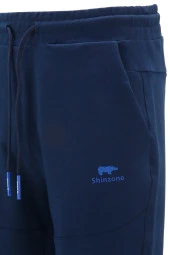 Erkek Likralı Esnek Lastikli Lacivert Şort - 4