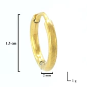 Altın Kaplama Halka Küpe 1,5 CM Halka Küpe UNK-709 - 4