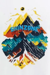 Erkek Bisiklet Yaka Mevsimlik Göğüs Baskılı Standart Fit Beyaz T-Shirt - 2