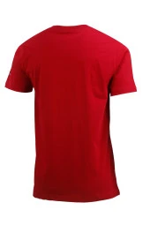 Erkek Bisiklet Yaka Yazlık Göğüs Baskılı Standart Fit Bordo T-Shirt - 4