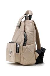 Kadın Deri Görünümlü Kilitli Vizon Çanta - 1