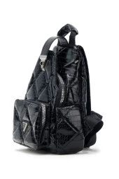 Kadın Deri Görünümlü Kilitli Siyah Çanta - 1