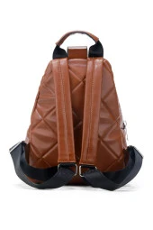 Kadın Deri Görünümlü Kilitli Kahverengi Çanta - 4