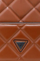 Kadın Deri Görünümlü Kilitli Kahverengi Çanta - 5