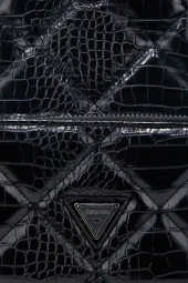 Kadın Deri Görünümlü Kilitli Siyah Çanta - 5