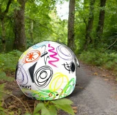 Sway 715 Şeffaf Vizörlü Yarım Motosiklet Scooter Kaskı S Beden White Flower - 3