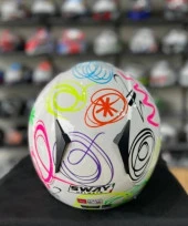 Sway 715 Şeffaf Vizörlü Yarım Motosiklet Scooter Kaskı S Beden White Flower - 7