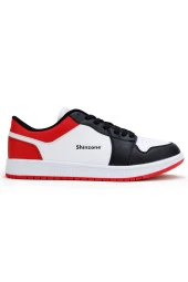 Erkek Yazlık Comfort Sneakers Siyah Beyaz Kırmızı Spor Ayakkabı - 1