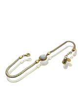 Opal Şans Taşı İtalyan Balık Sırtı Zincir 14 Ayar Altın Bileklik thumbnail 1