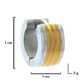 Altın Kaplama Halka Küpe Çift Renk Kalın Model UNK-700 thumbnail 3