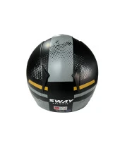 Sway 715 Şeffaf Vizörlü Yarım Motosiklet Scooter Kaskı S Beden Black Grey - 7