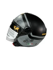 Sway 715 Şeffaf Vizörlü Yarım Motosiklet Scooter Kaskı M Beden Gemini Grey - 6