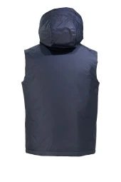 Erkek Kapişonlu Cepli Lacivert Yelek - 2