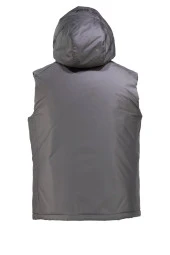 Erkek Kapişonlu Cepli Gri Yelek - 2