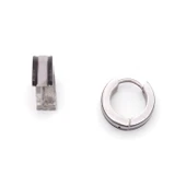 Çelik Halak Küpe Siyah Detaylı Çift Renk 5mm Halka Küpe UNK-701 thumbnail 1