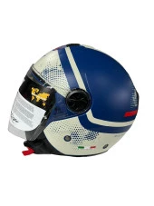 Sway 715 Şeffaf Vizörlü Yarım Motosiklet Scooter Kaskı XL Beden Blue Beıge - 6