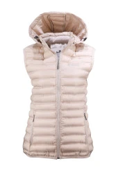 Kadın Şişme Bej Cepli Yelek - 1