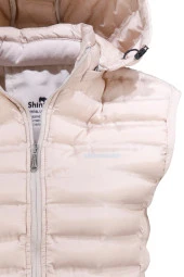 Kadın Şişme Bej Cepli Yelek - 2