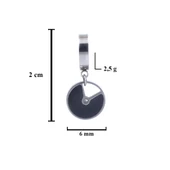 Çelik Sallantılı Küpe Siyah Taşlı Halka Küpe UNK-585 thumbnail 3